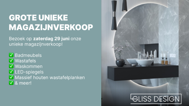 Gliss Design organiseert magazijnverkoop tegen ‘zachte prijsjes’