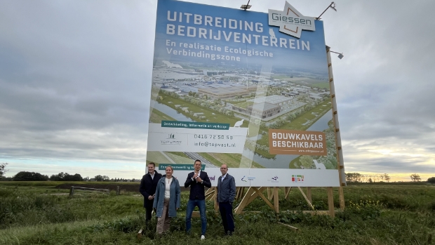 Eerste kavels van het nieuwe bedrijventerrein in Giessen gaan in de verkoop