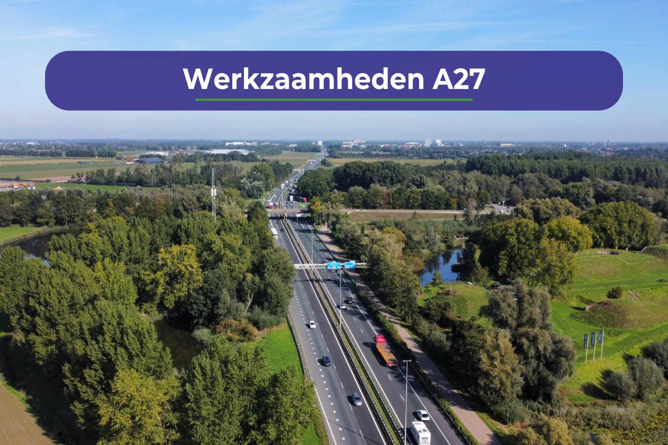 Weekendafsluiting A27: 24 april tot en met 27 april